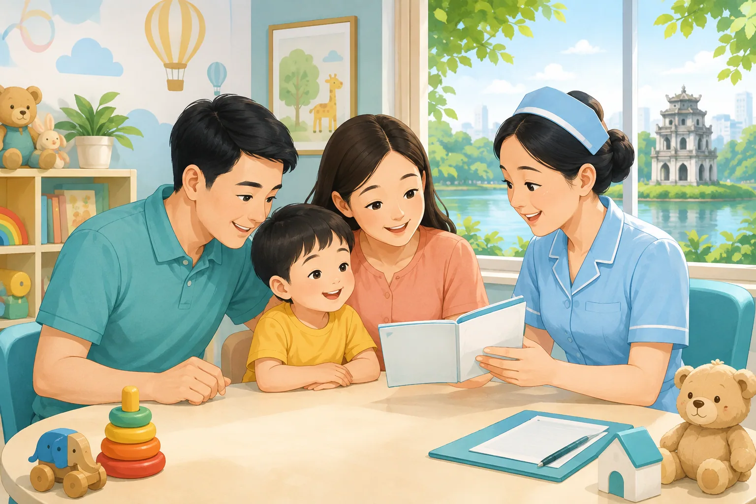 Cha mẹ Việt Nam tìm hiểu ưu đãi gói tiêm nhi tại Hà Nội