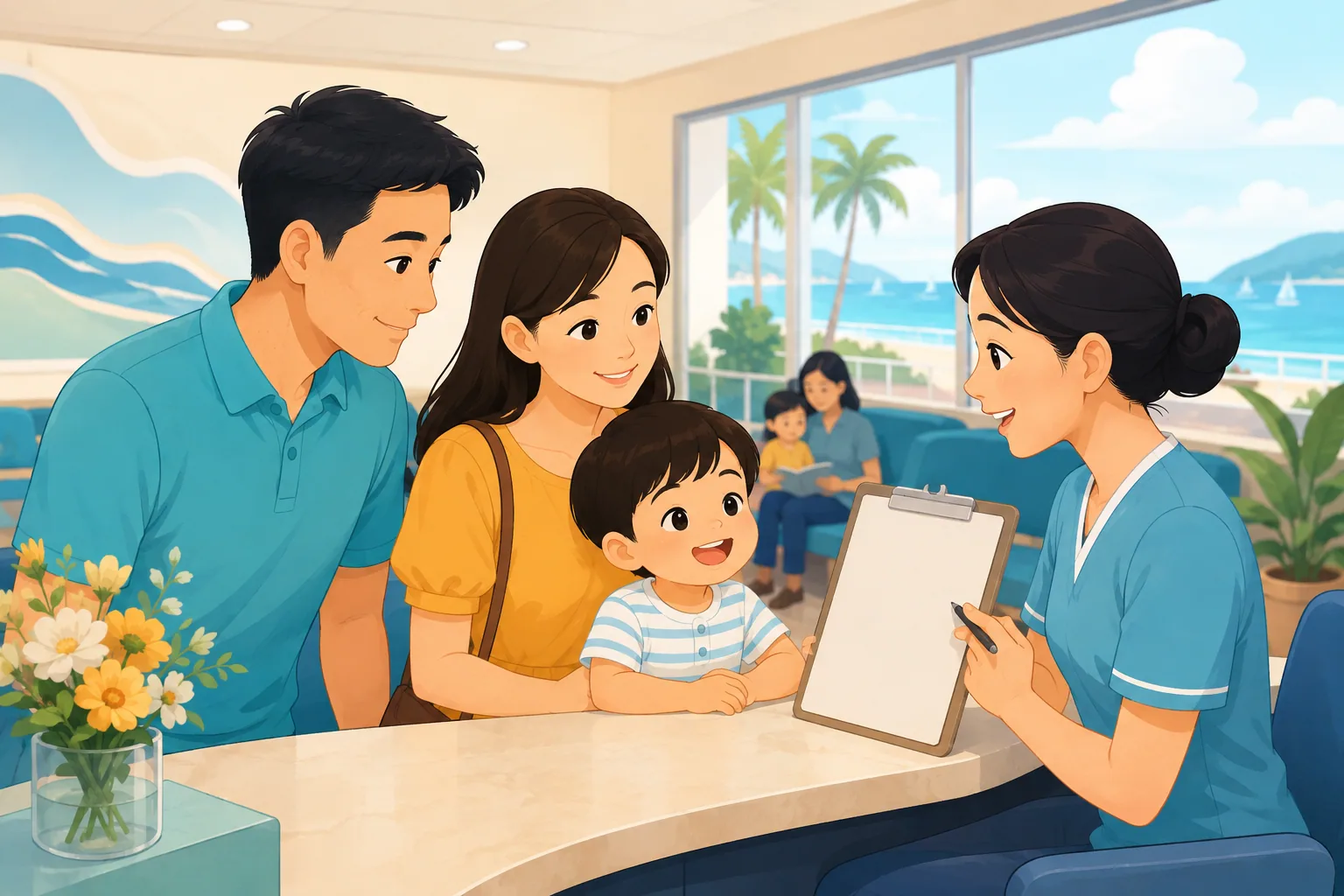 Gia đình trẻ Việt Nam đăng ký ưu đãi tiêm chủng tại Vũng Tàu